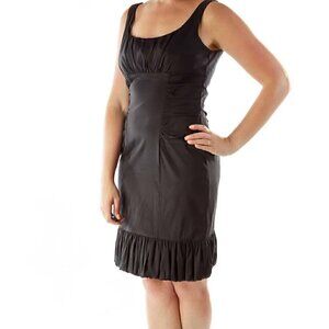 EUC - Betsy & Adam By Linda Bernell Black Ruched Evening Cocktail Dress - Size 8